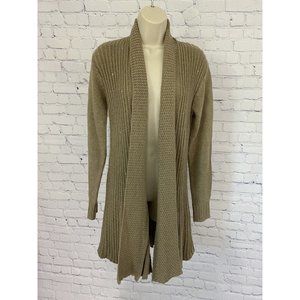 Alberto Makali Long Brown Wool Knit Sweater Cardigan S Small